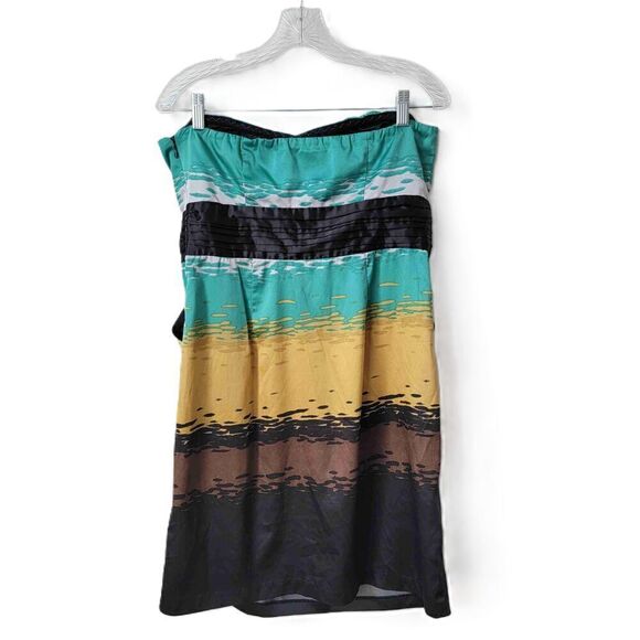 The Limited Womens Strapless Multi Color Pleated Silk Dress Above Knee Size 10 - Picture 4 of 6